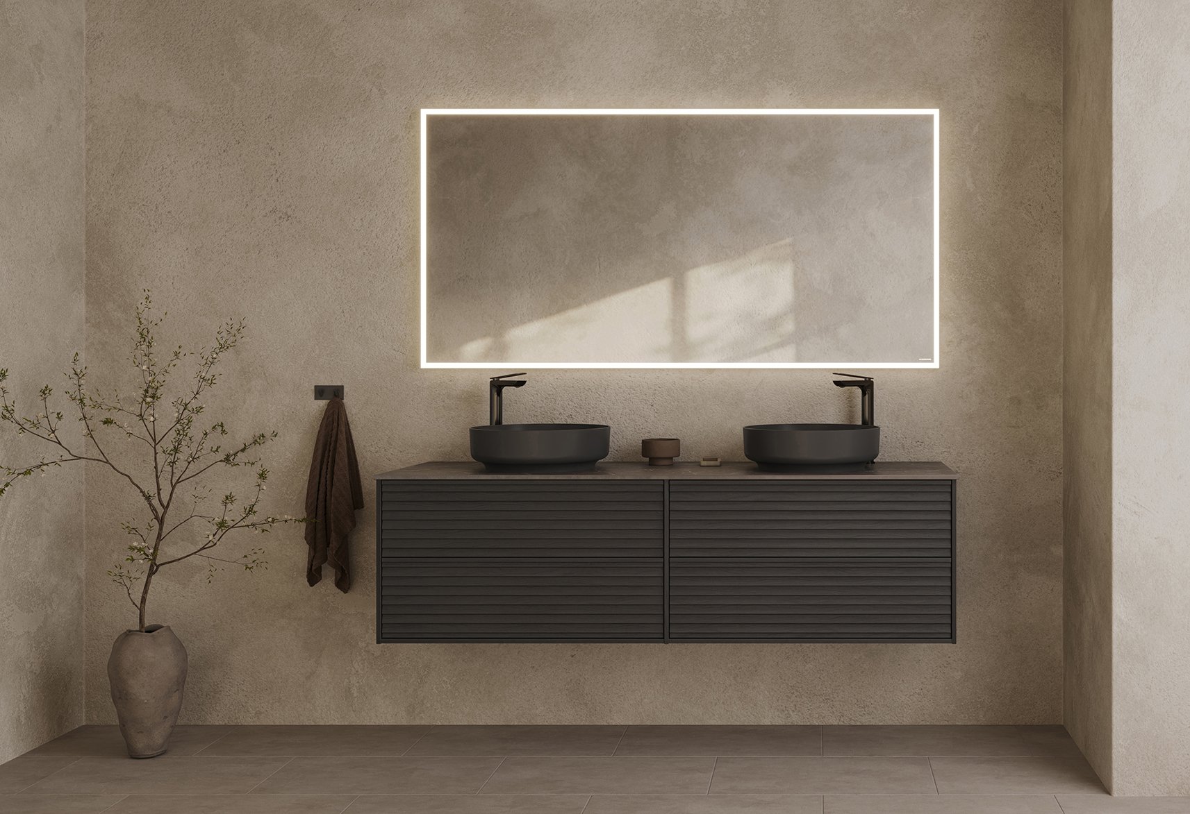 Epos kommod i svart ask med fronten Jalusi