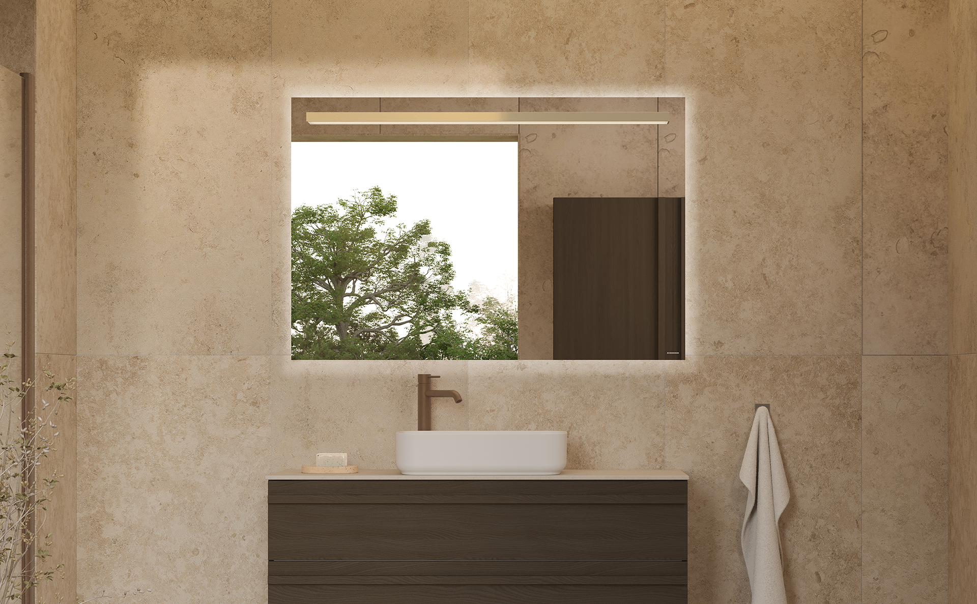 Poem kommod i brun ask med fronten List och detaljer i Mocca