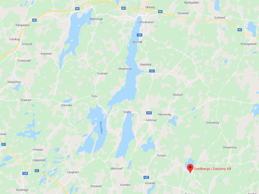 Hitta till Svedbergs outlet i Dalstorp