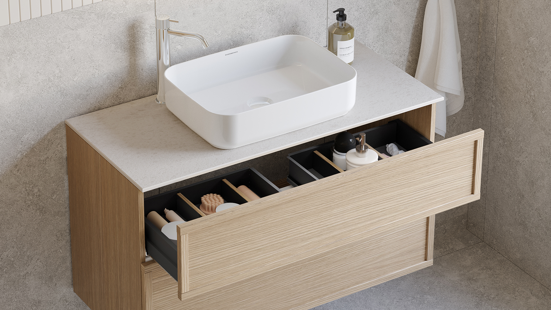 Poem med öppen låda och lådinrede