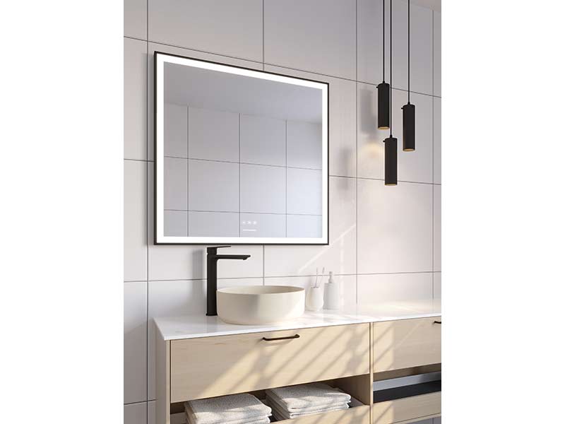 Ista spegel med LED-belysning och ram