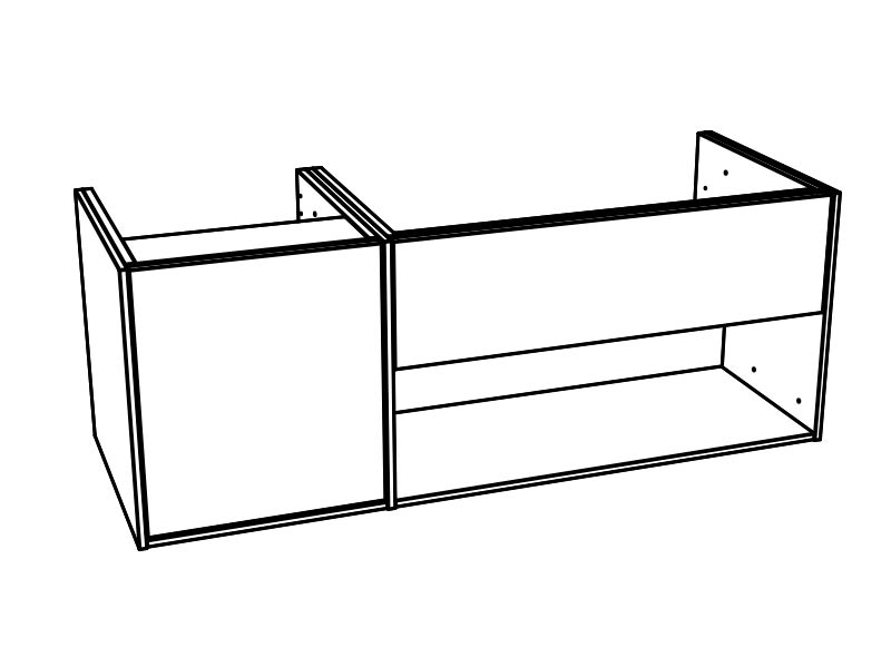 Epos tvättställsskåp 120x45 1+1 lådor