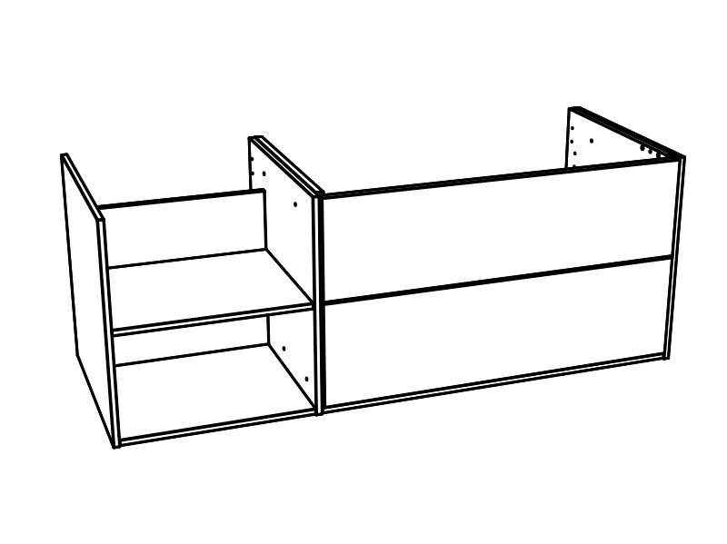 Epos tvättställsskåp 120x45 med 2+0 lådor