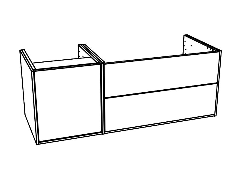 Epos tvättställsskåp 120x45 med 2+1 lådor