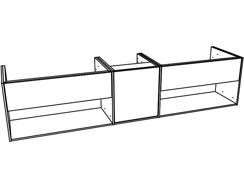 Epos tvättställsskåp 200x45 med 1+1+1 lådor