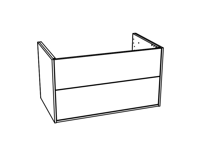 Epos tvättställsskåp 80x45 med 2 lådor