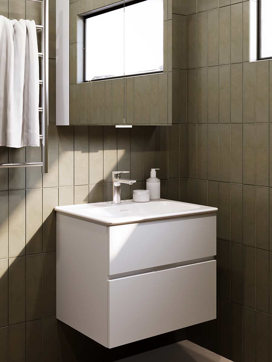 Forma badrumsmöbel - vit med integrerat handtag