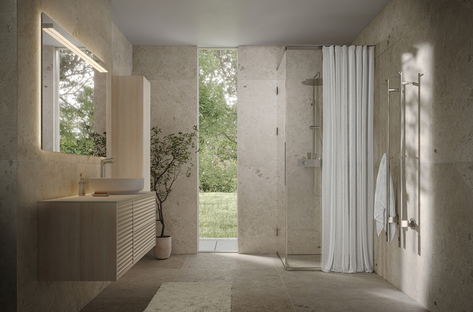 Epos kommod i vit ask med fronten Jalusi