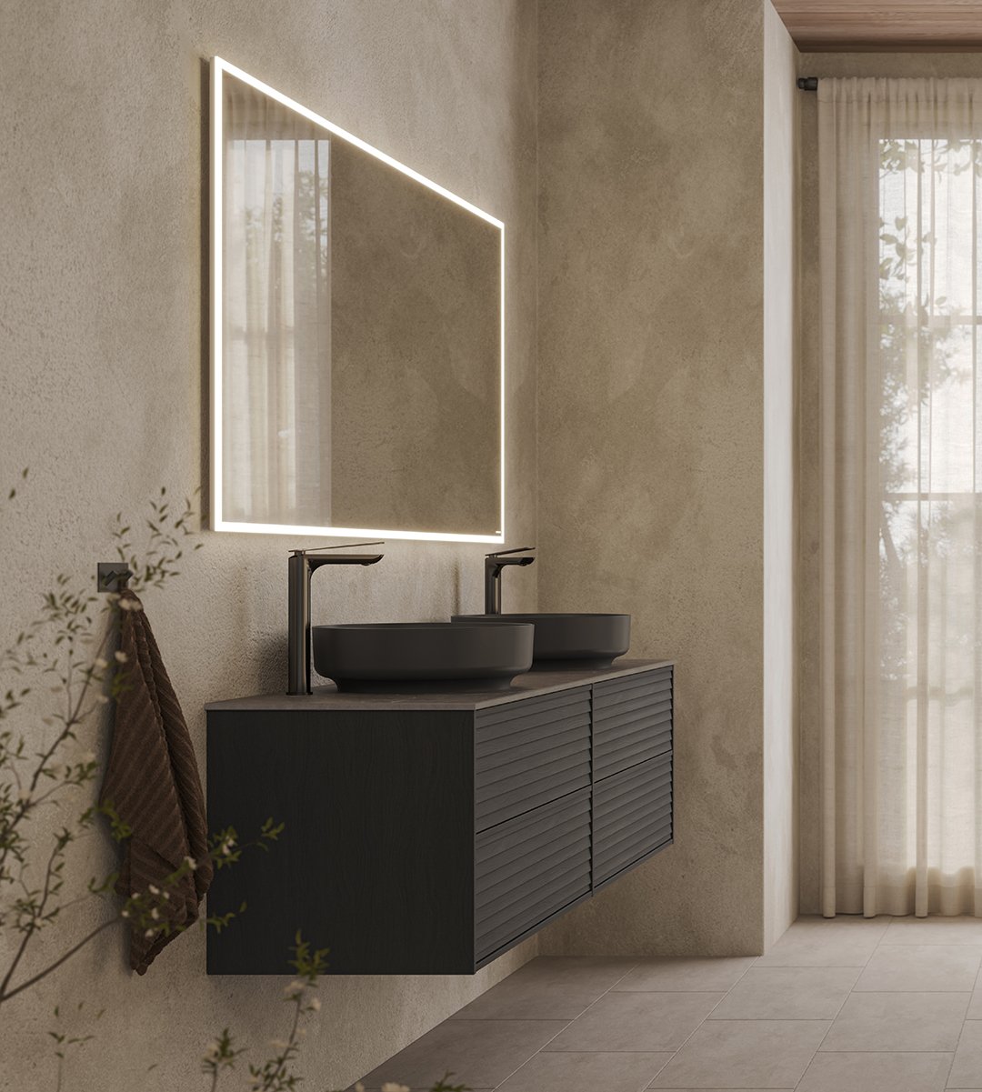 Epos kommod i svart ask med fronten Jalusi