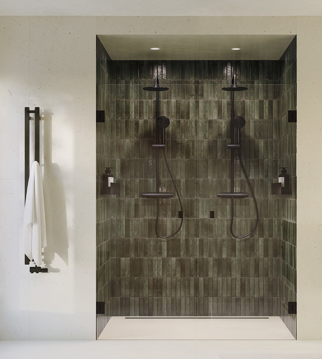 180° nisch dubbel i svart matt