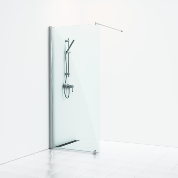 Skoga skärmvägg 80, fast, alu blank/klar