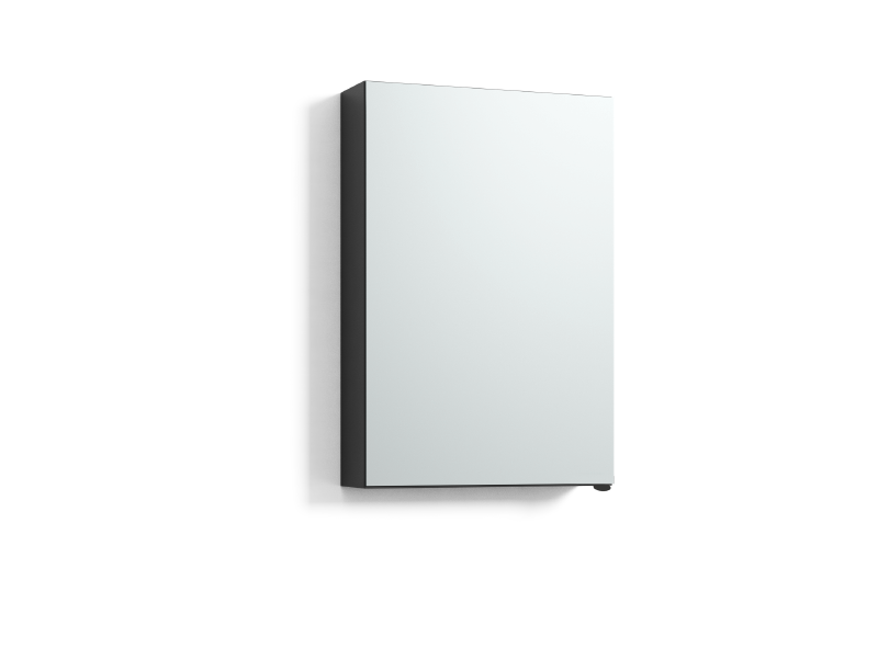 Intro spegelskåp 45 cm i grafitgrå med två spegeldörrar, utan belysning.