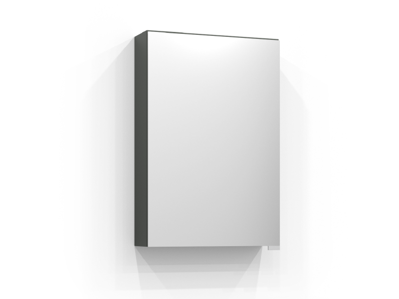 Intro spegelskåp 45 cm i grafitgrå med två spegeldörrar, utan belysning.