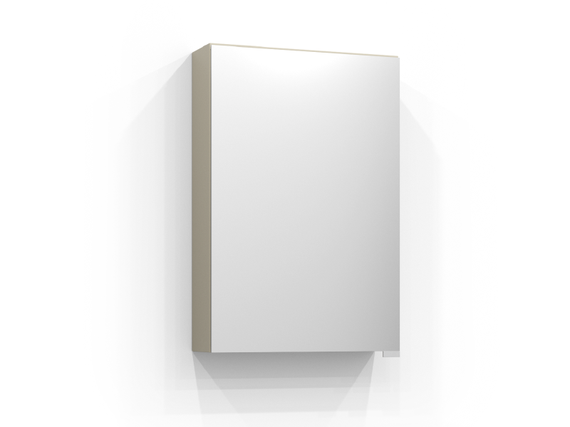 Intro spegelskåp 45 cm, sandfärgad med två spegeldörrar, utan belysning.