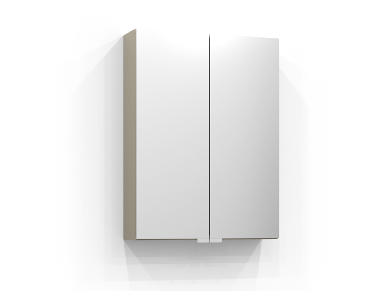Intro spegelskåp 50 cm, sandfärgad med två spegeldörrar, utan belysning.