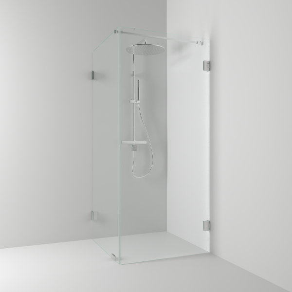 180° hörndusch med fast vägg/dörr