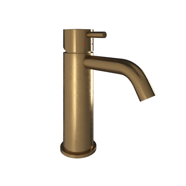 Skule slät tvättställsblandare, borstad mässing