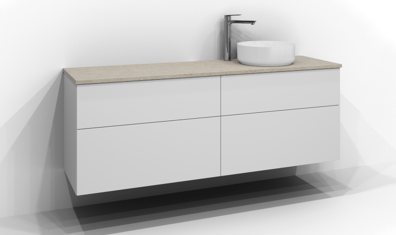 Poem underdel 160x45 med 4 lådor och ovanpåliggande tvättställ