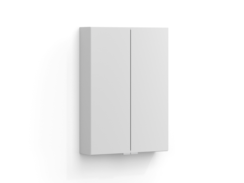 Intro spegelskåp 50 cm i vit matt med två spegeldörrar, utan belysning.